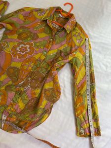 Zara Retro Floral Shirt Fits S-M