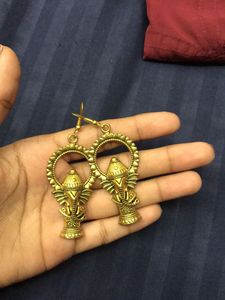 Gold Tone Ganesha Earrings