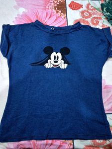 Navy Blue Mickey Mouse Tee