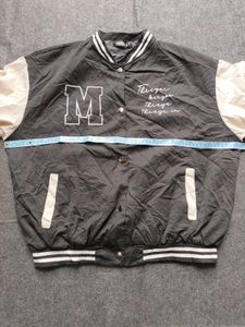 Black &#39;M&#39; Patch Streetwear Bomber