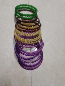 Combo Of Bangles + 3 Pairs Earrings