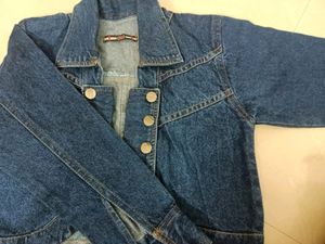 Blue Denim Crop Jacket