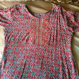 🛍️ Red Embroidered Kurta ⭐⭐⭐
