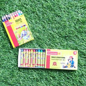 Combo Small Pack For Kids Camlin Crayons &amp; Colour Pencils