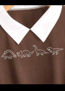 Dino Print Collar Sweatshirt