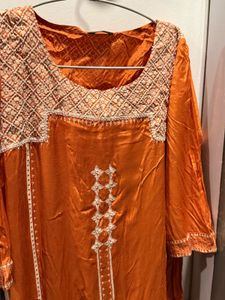 Orange Embroidered Salwar Kameez