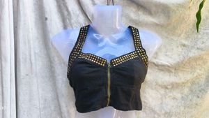 258. Stylish Black Embellished Blouse