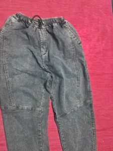 Acid Wash Denim Joggers