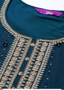 Teal Embellished Salwar Kameez