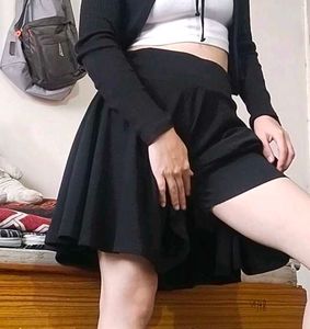 Black Skirt With Attached Underpants