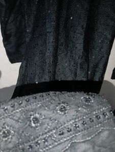 Combo Knitted Crop Top and black kurti