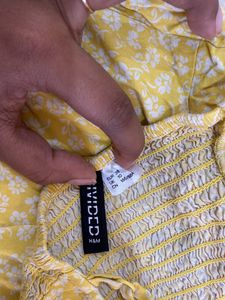 H&amp;M yellow floral dress