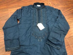 Republic Navy Blue Kurta with Embroidery Chest 42”