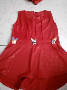 Cute Red Dress w/ Bunny Appliques