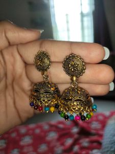 Golden Jhumka Earrings