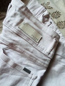 Skinny Fit Super High Waisted White Jeggings
