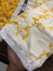 Yellow Printed Kurta Set