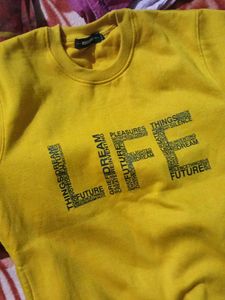 Yellow &#39;Life&#39; Print Sweater