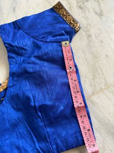 Blue Embroidered Saree With Stitched Blouse