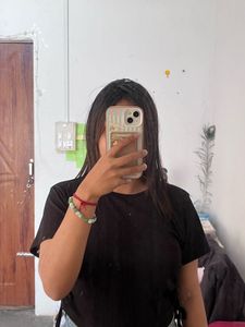 Black Ribbed Tie Detail Top