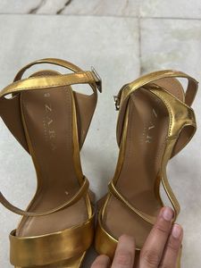 Zara Gold Heels - Size 40