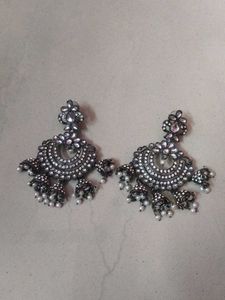 Elegant Silver Jhumka Earrings