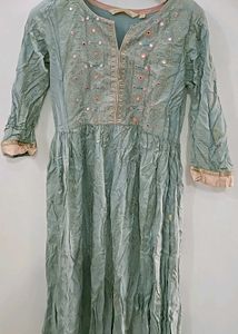New Blue Embroidered Kurti