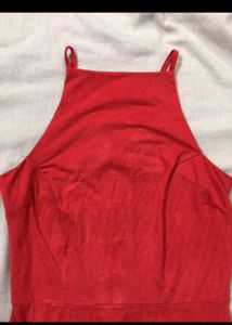 Red Halter Neck Mini Dress