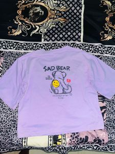 Lilac Teddy Bear Graphic Tee