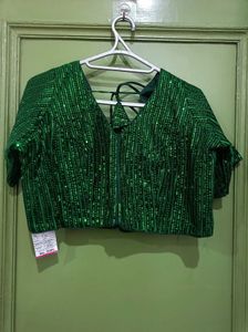 Green Sequin Blouse