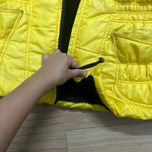 Yellow Puffer Vest Jacket.