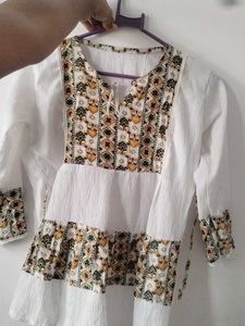 Embroidered White Top