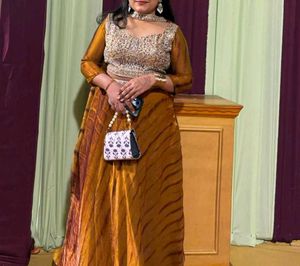 Elegant Gold Lehenga Choli Set