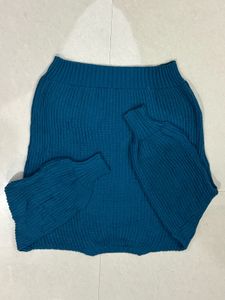 Stylish Blue Knit Sweater