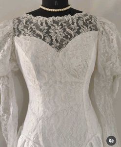 French Lace Vintage 80&#39;s Gown