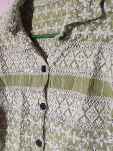 Green Embellished Shirt