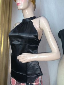 Sleek Black Halter Top