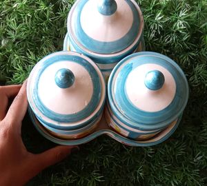 Ceramic Material Salt, Sugar, Pepper Container