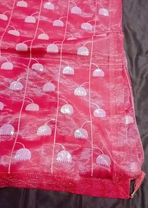 Bollywood stylish party wear organza saree