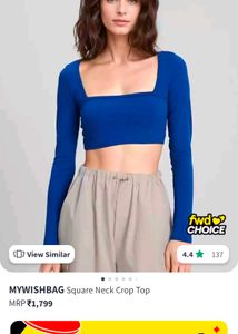 Blue Elegant Looking Crop Top