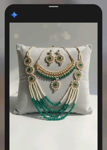 Elegant Green &amp; Pearl Jewelry Set