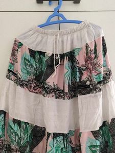 Floral Tiered Skirt - Free Size
