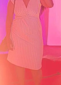 Casual Twist Front Mini Dress