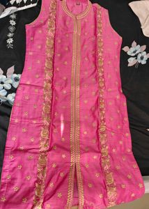 Pink Embroidered Kurta