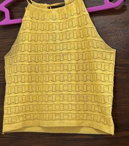 Yellow Halter Knit Top