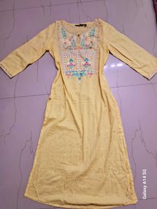 Embroidered Yellow Kurta