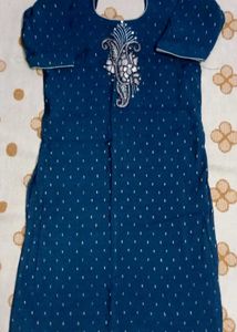 Teal Embroidered Kurti