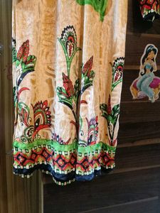 Printed velvet kurta set