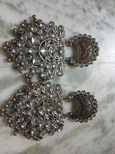 Silver Oxidized Dangle Earrings