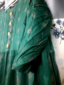 Green Ethenic Aline Full Size Gown
